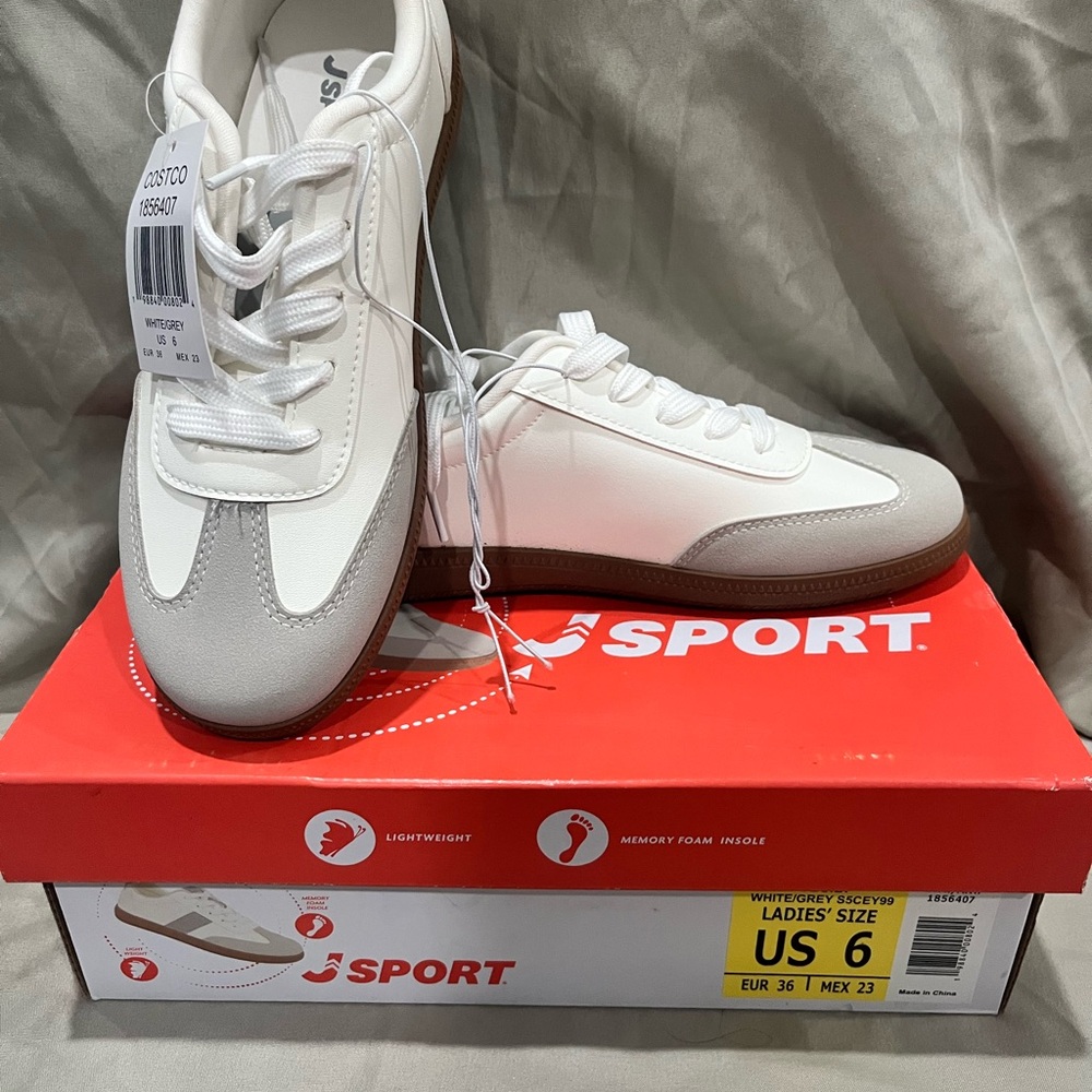 J Sport Women's White and Gray Athletic Shoes